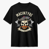 MacIntyre Ancient Tartan Crest 2D T-shirt - Alba Skull Style